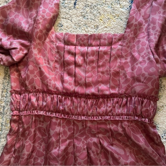 Marc Jacobs Size 4 Pink Floral 100% Silk Peplum Top Blouse Designer - Picture 6 of 11